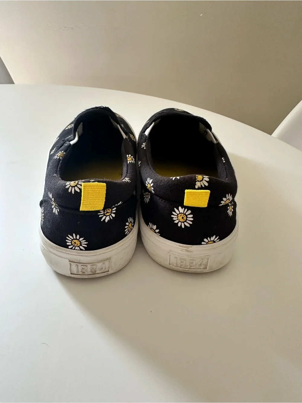 Old Navy Black Daisy Slip-On Sneakers for Kids